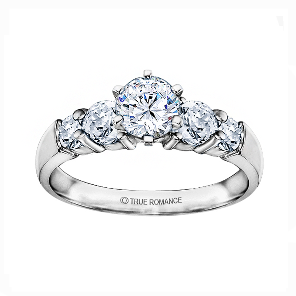 Rm504-14k White Gold Classic Engagement Ring