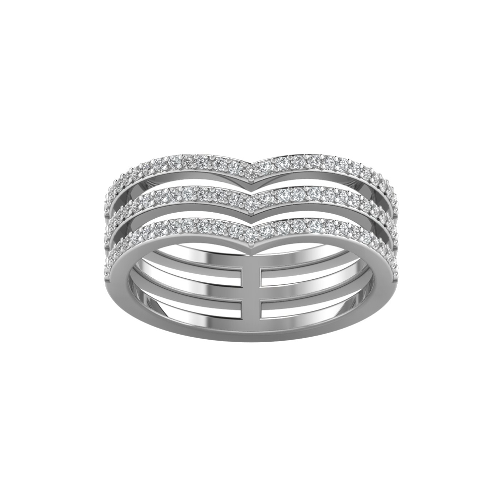 Triple Chevron Tiara Ring
