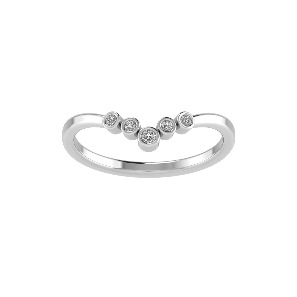 V Shaped Bezel 5 Stone Tiara Band