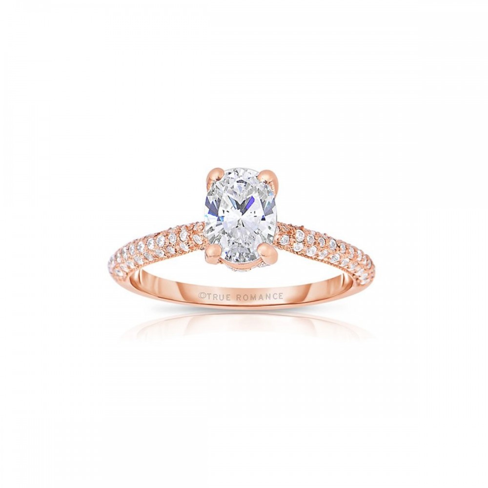 Rm1280vrs-14k Rose Gold Oval Cut Diamond Engagement Ring