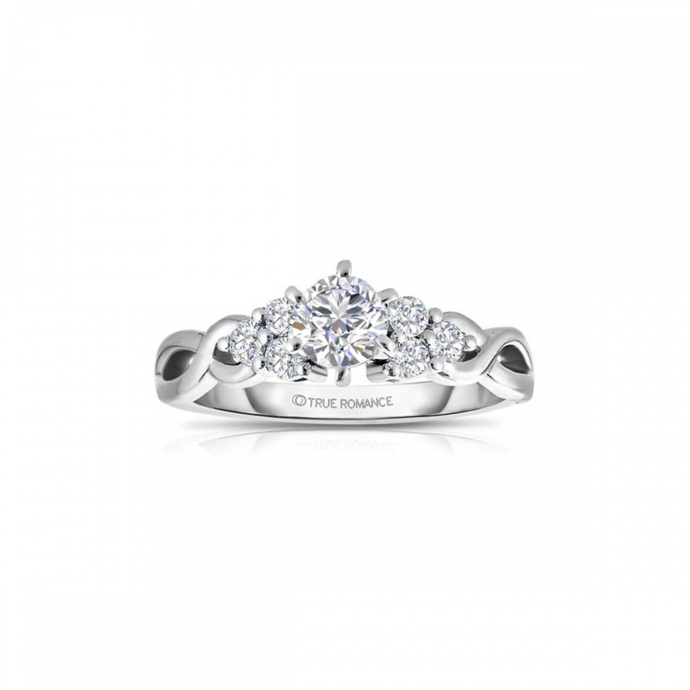 Rm1450 -14k White Gold Round Cut Diamond Infinity Engagement Ring