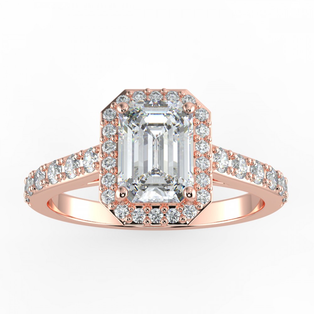 Pave Halo Engagement Ring