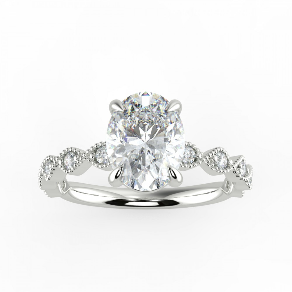 Oval Traditional Suprise Diamond Engagement Ring