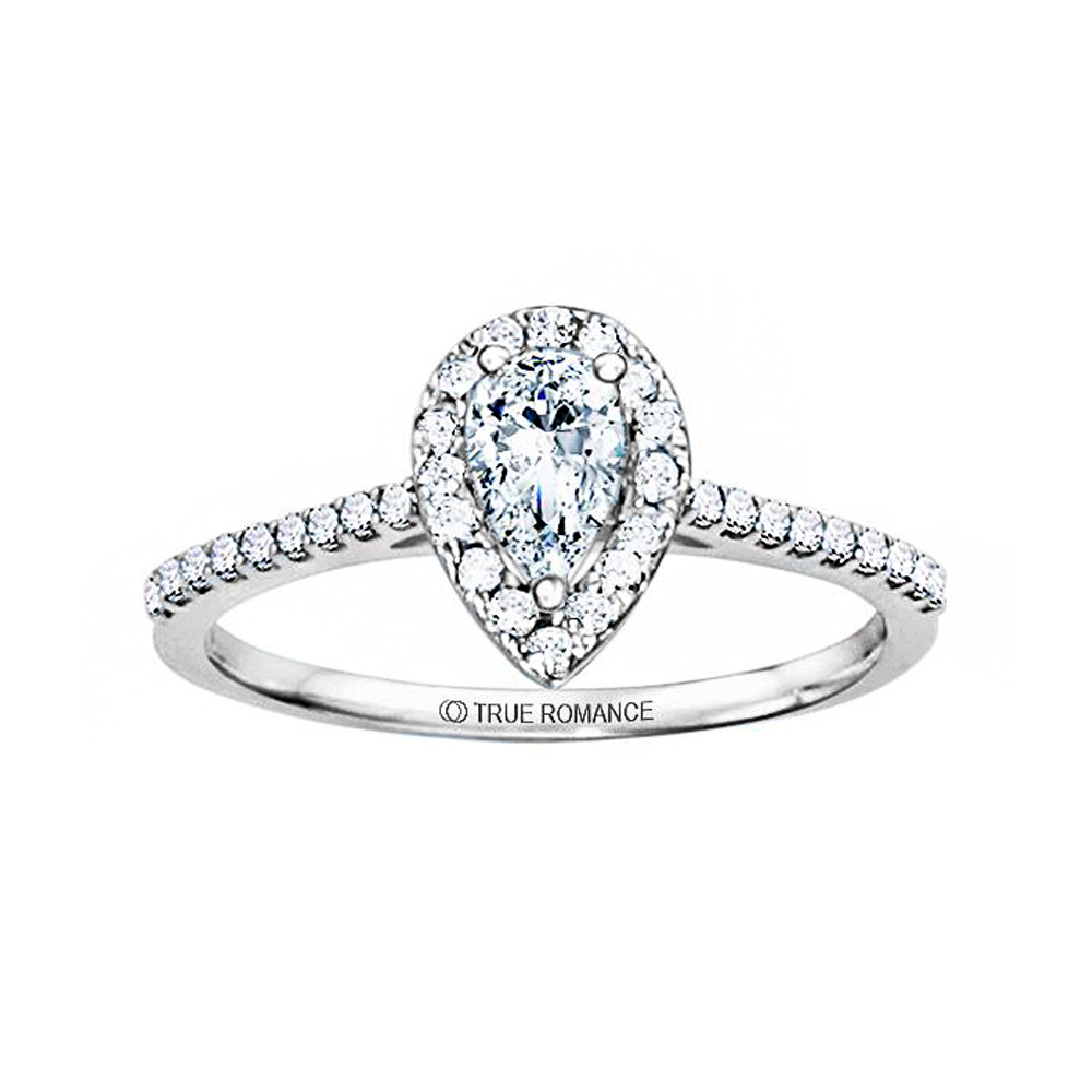 Rm1301ps-14k White Gold Halo Engagement Ring