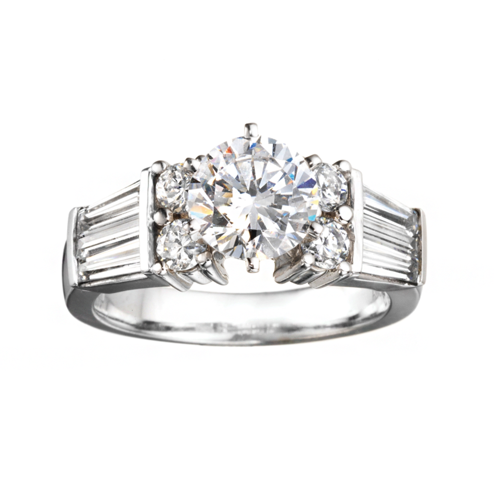 Rm509-14k White Gold Classic Engagement Ring