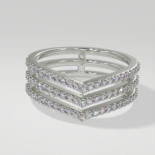 Triple Chevron Tiara Ring