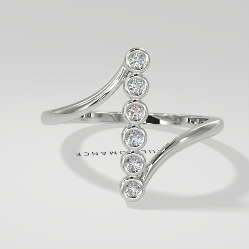 Vertical Six Stone Bezel Diamond Ring