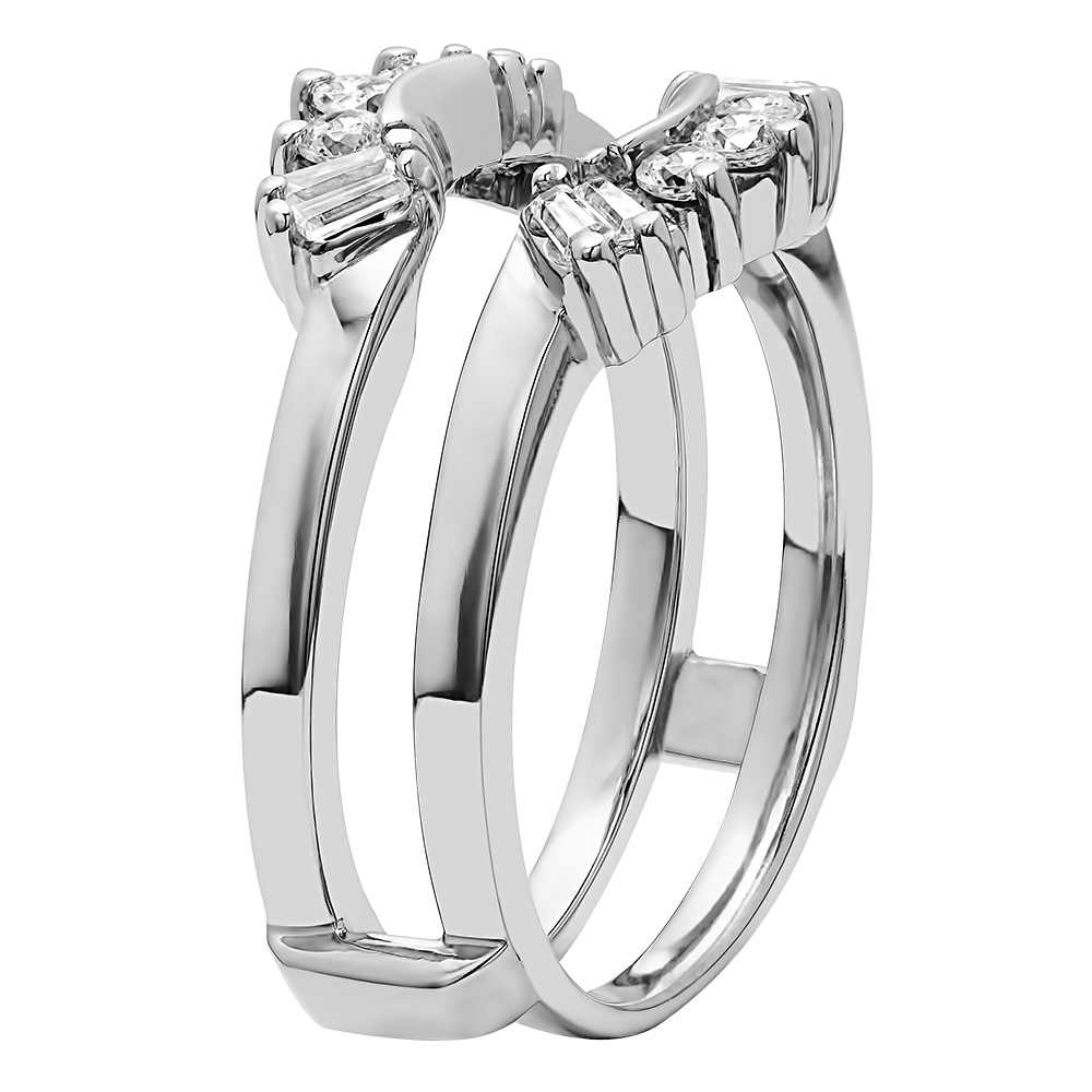 14K White Gold Solitaire Ring Guard/Enhancer RG010J
