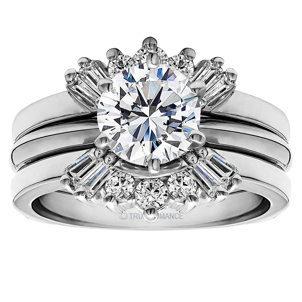 14K White Gold Solitaire Ring Guard/Enhancer RG010J