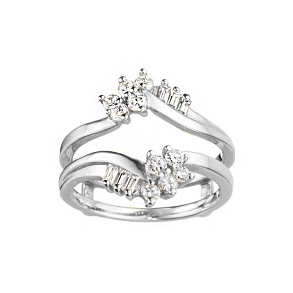 14K White Gold Solitaire Ring Guard/Enhancer RG033H