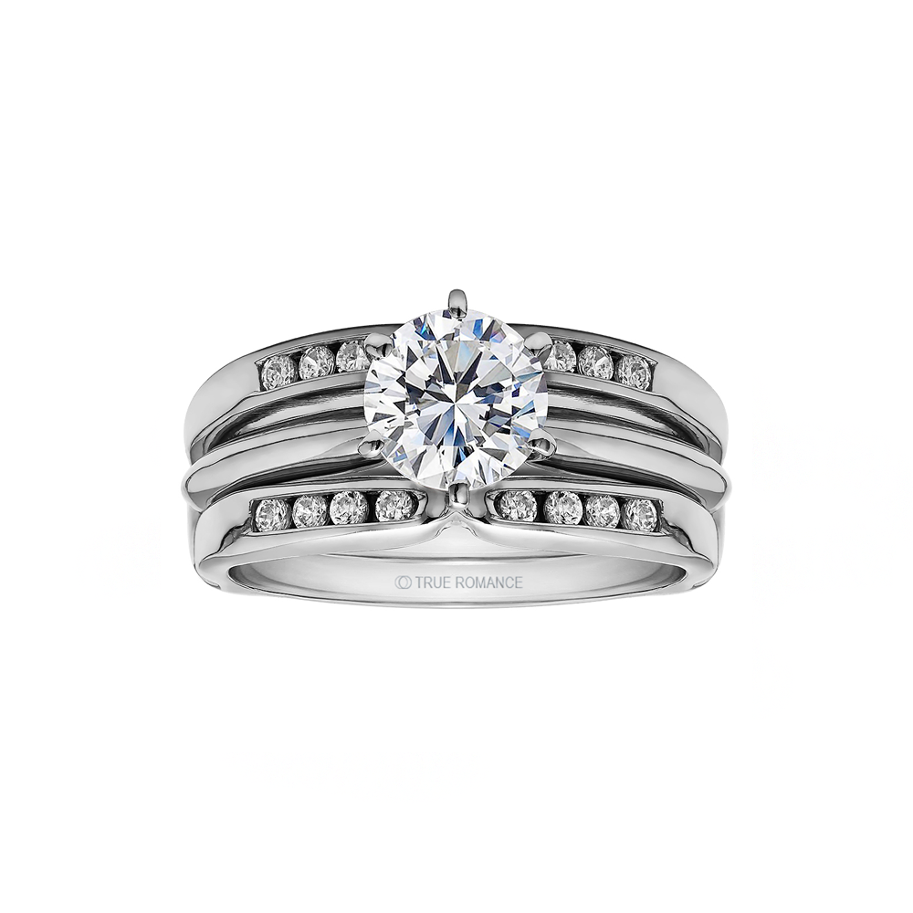 14K White Gold Solitaire Ring Guard/Enhancer RG055E