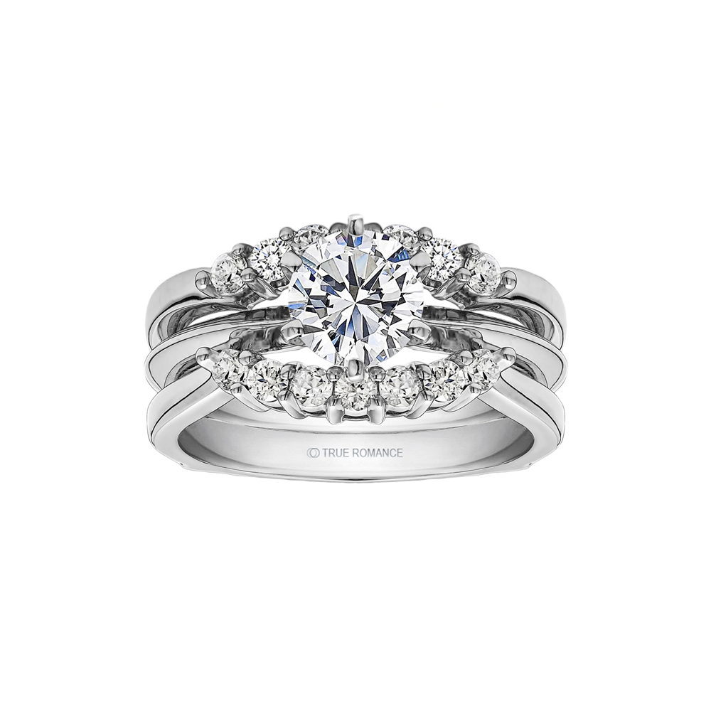 14K White Gold Solitaire Ring Guard/Enhancer RG089H