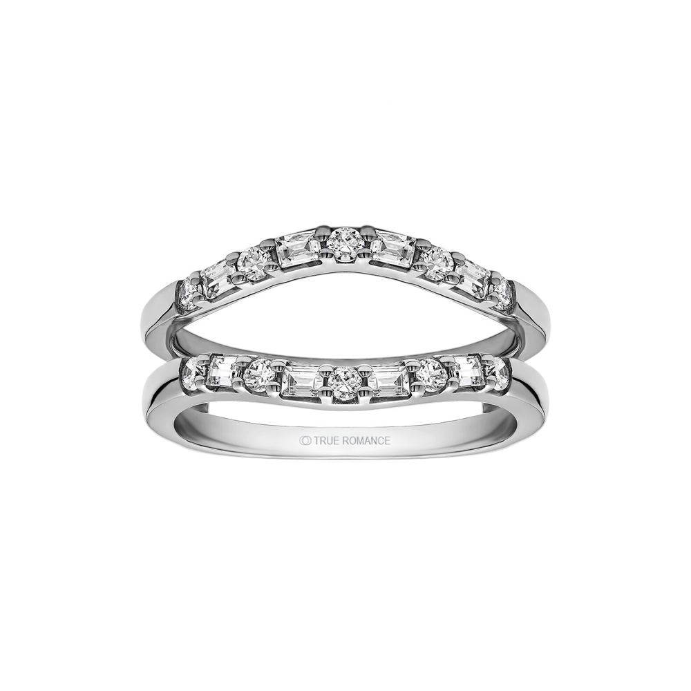 14K White Gold Solitaire Ring Guard/Enhancer RG101H