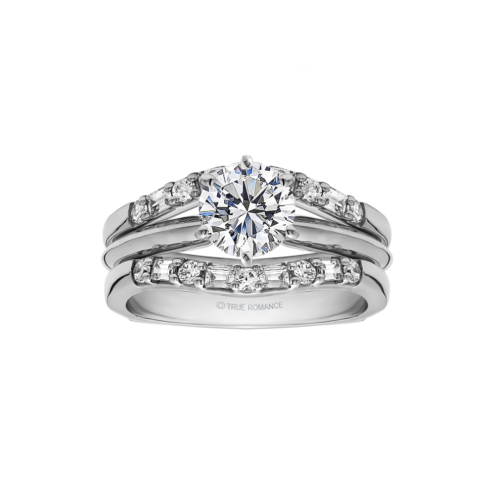 14K White Gold Solitaire Ring Guard/Enhancer RG101H