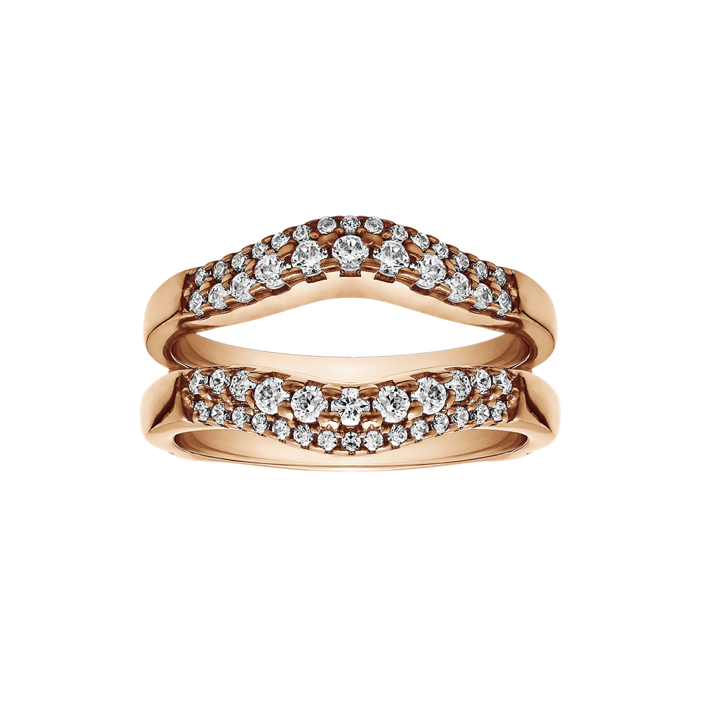 14k White Gold Solitaire Ring Guard/Enhancer RG126RG