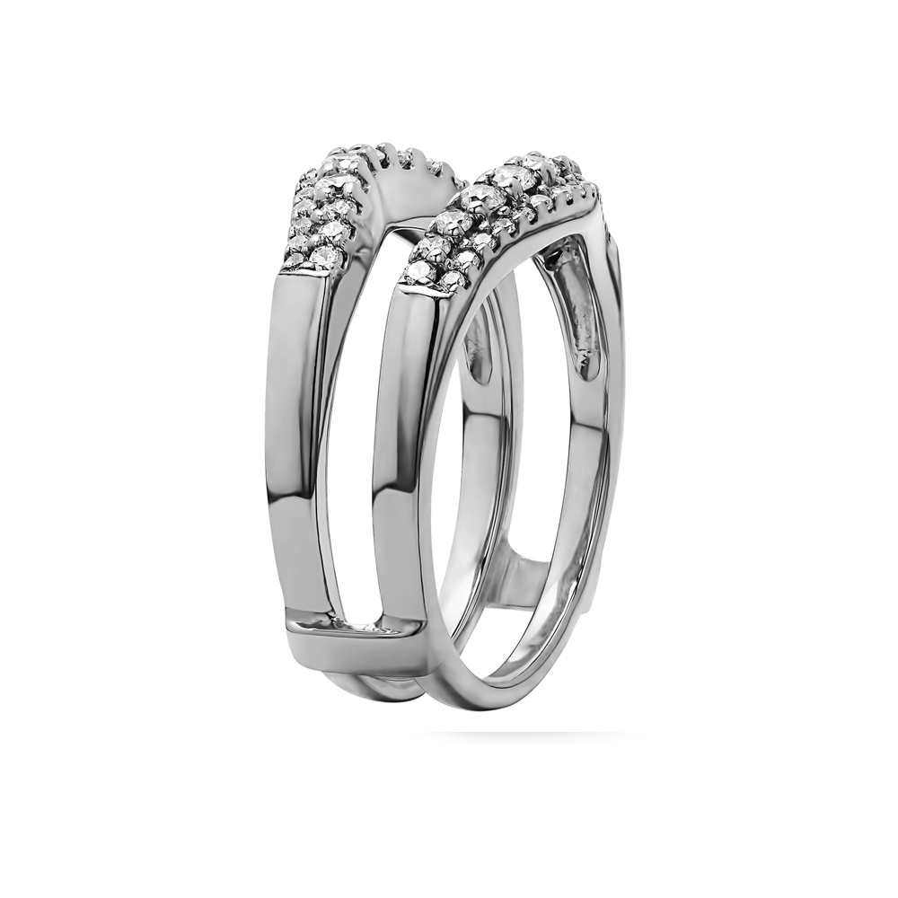 14k White Gold Solitaire Ring Guard/Enhancer RG126H