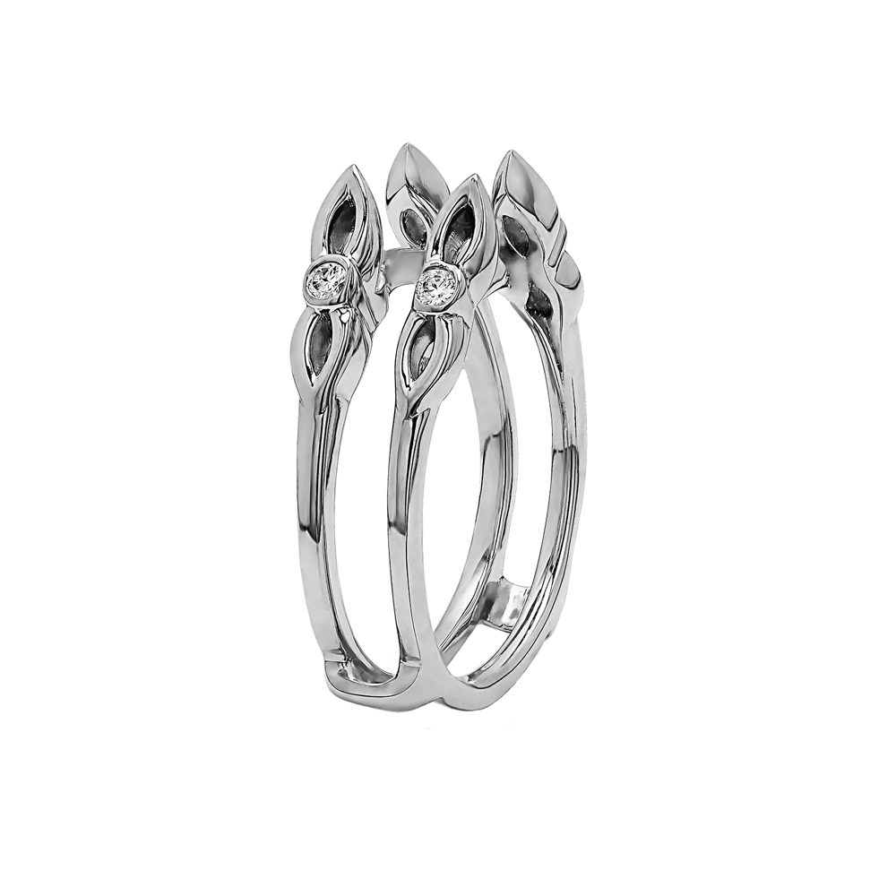 14K White Gold Solitaire Ring Guard/Enhancer RG150B