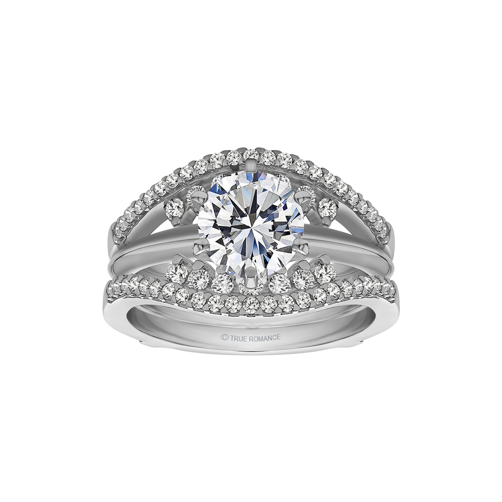 14K White Gold Solitaire Ring Guard/Enhancer RG217/H