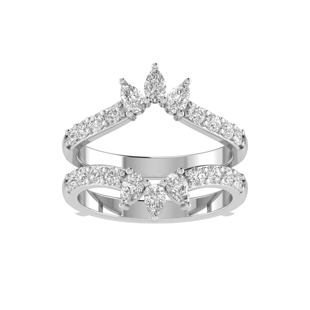 Colorless Moissanite Pear Shape Tiara Ring Jacket
