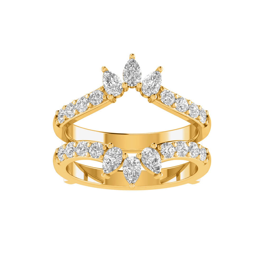 Colorless Lab Diamond Pear Shape Tiara Ring Jacket