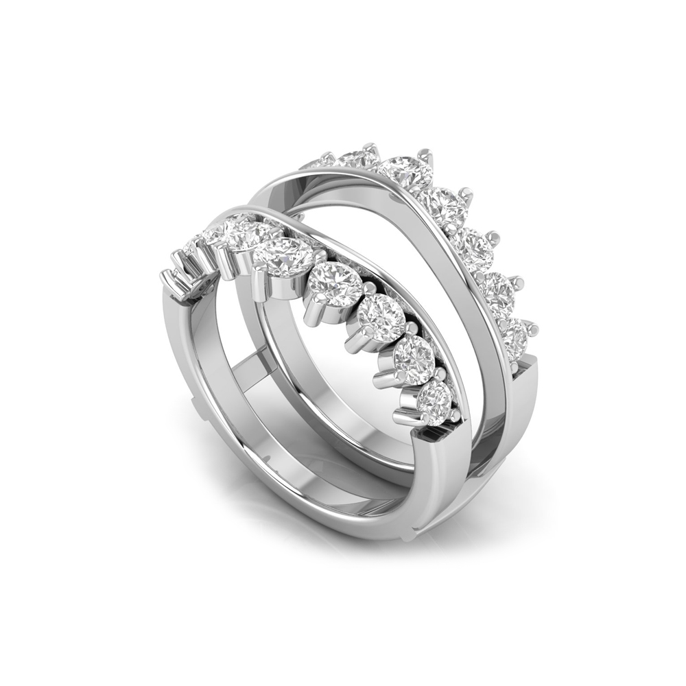 Colorless Lab Diamond Half Channel Ring Jacket