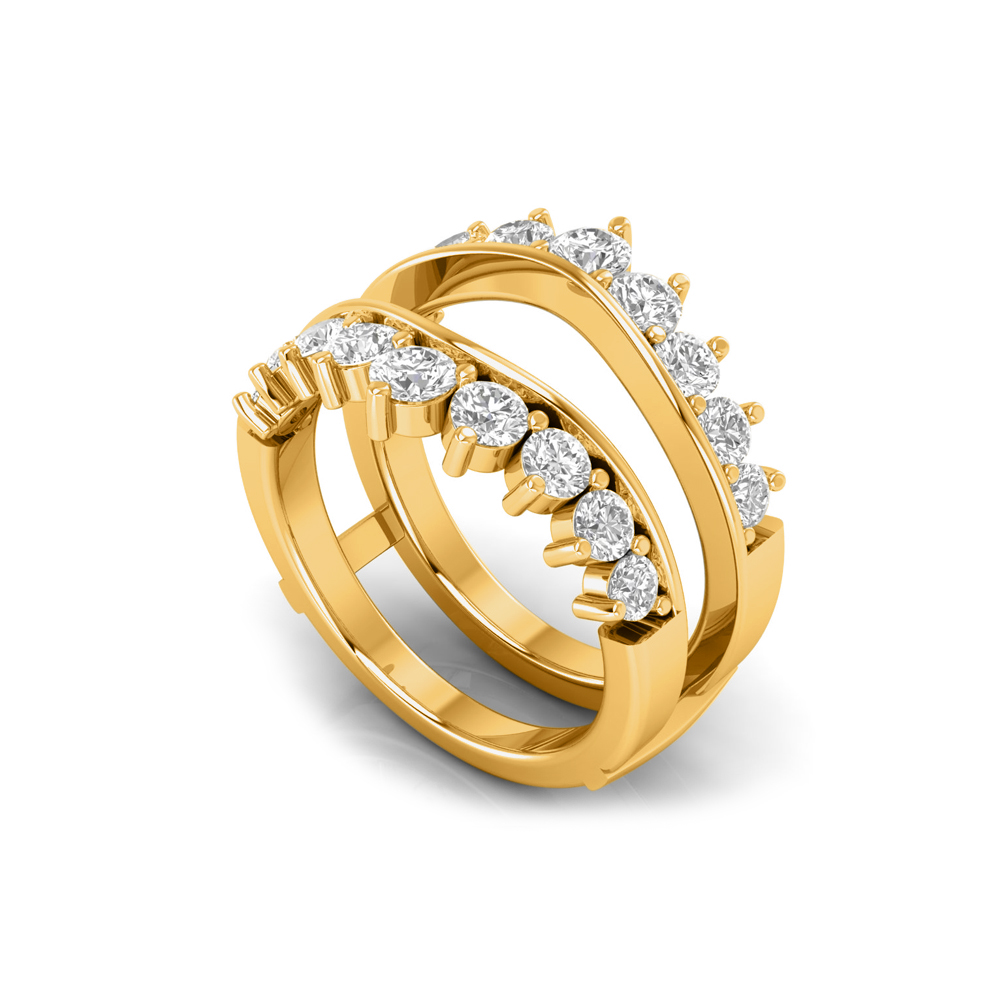 Colorless Lab Diamond Half Channel Ring Jacket