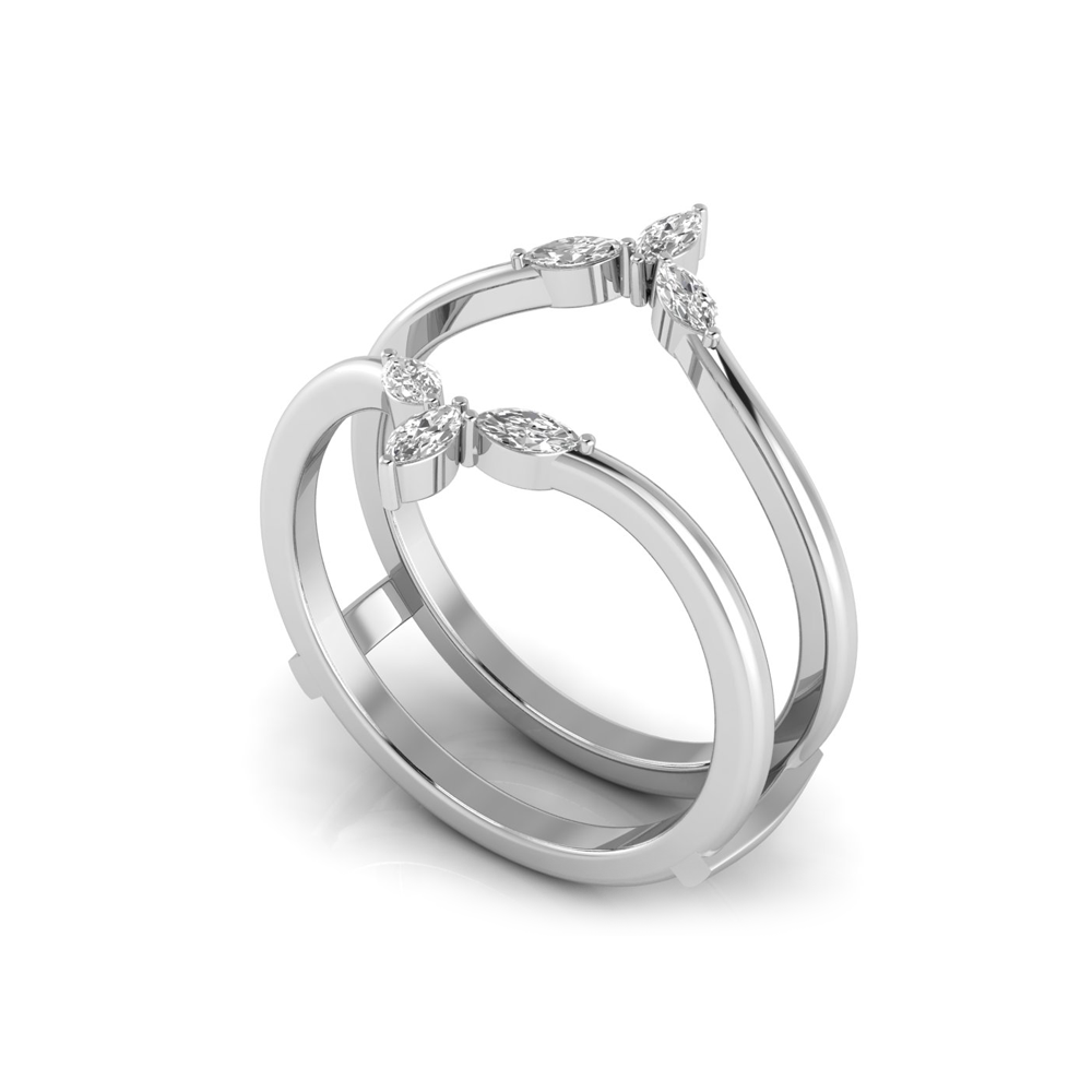 14K White Gold Ring Guard RG313/G