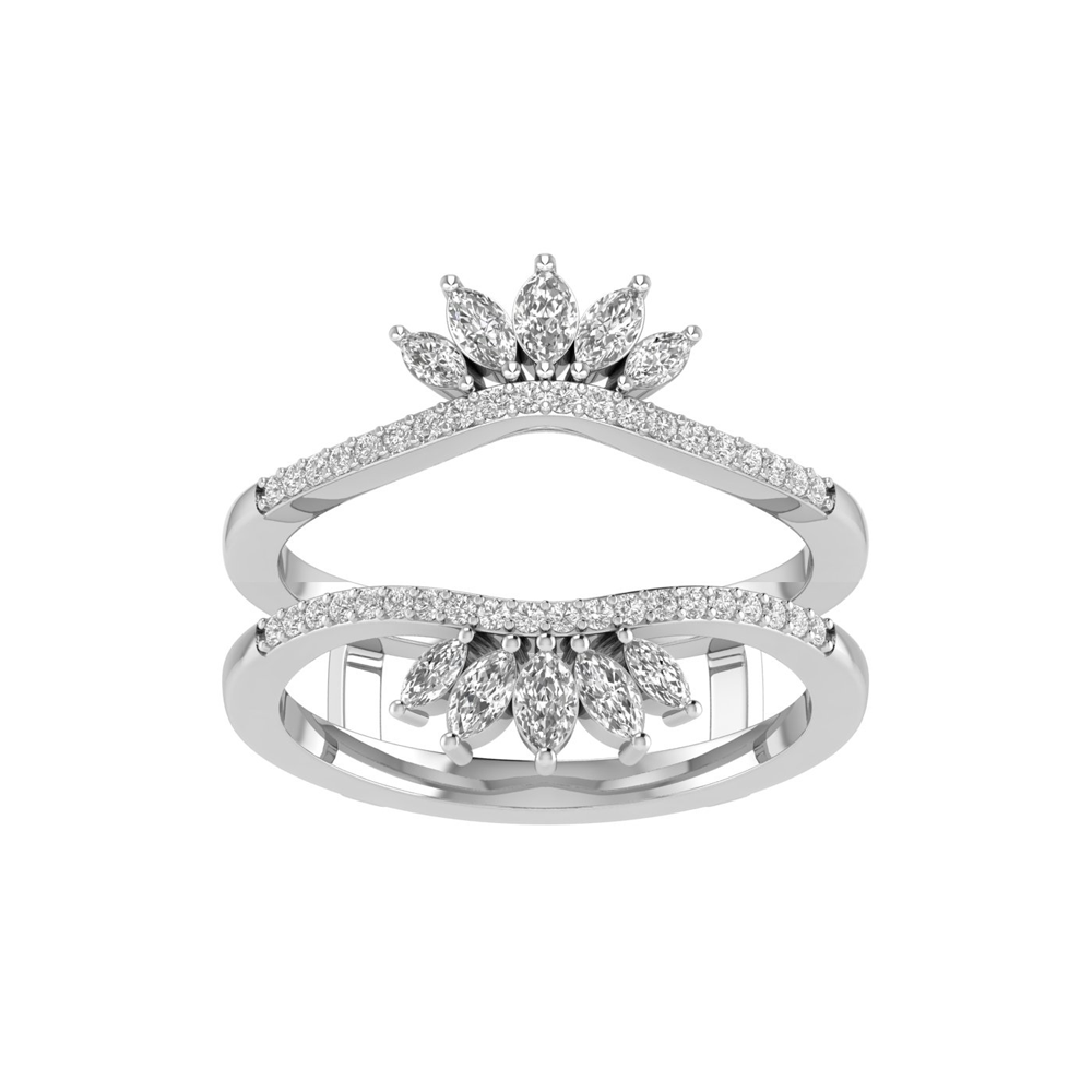 14K White Gold Tiara RING GUARD/ENHANCER RG319/J