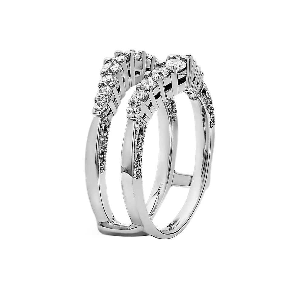 14K White Gold Solitaire Ring Guard/Enhancer RG504J