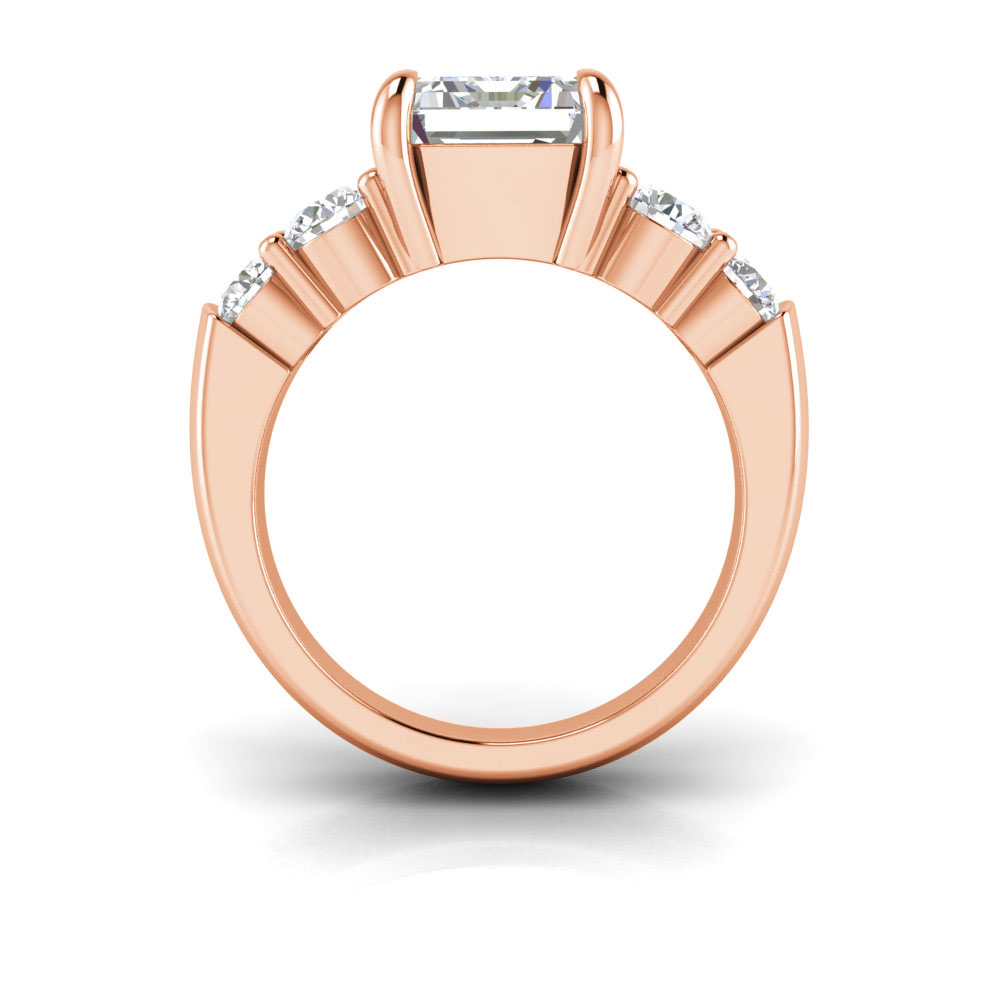 5 Ct Emerald Near Colorless Lab Diamond & 1.50 Ctw Modern Wide Band Engagement Ring