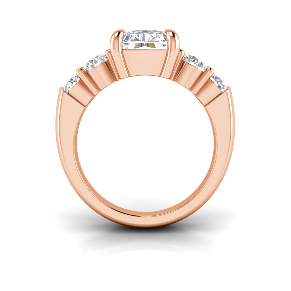 5 Ct Radiant Near Colorless Lab Diamond & 1.50 Ctw Modern Wide Band Engagement Ring