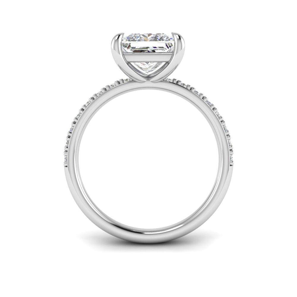 2 Ct Princess Near Colorless Lab Diamond & .16 Ctw Micro-Thin Band Engagement Ring