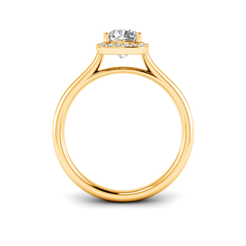 1 Ct Princess Near Colorless Lab Diamond & 0.15 Ctw Lab Diamond Halo Engagement Ring