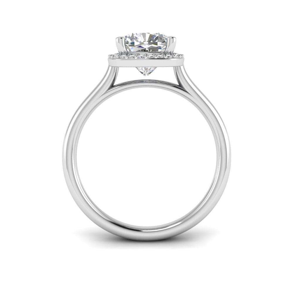 3 Ct Cushion Near Colorless Lab Diamond & 0.15 Ctw Lab Diamond Halo Engagement Ring