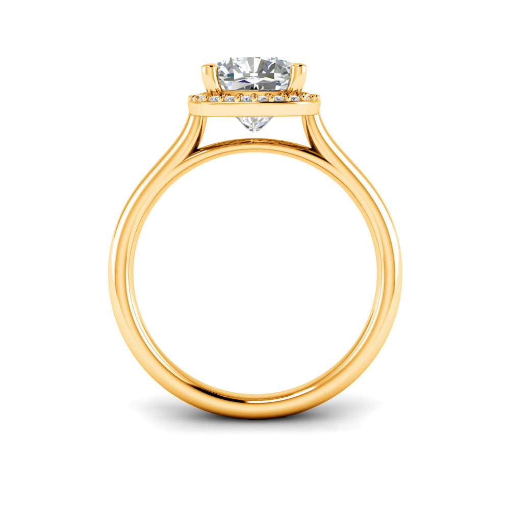 2.5 Ct Princess Near Colorless Lab Diamond & 0.15 Ctw Lab Diamond Halo Engagement Ring