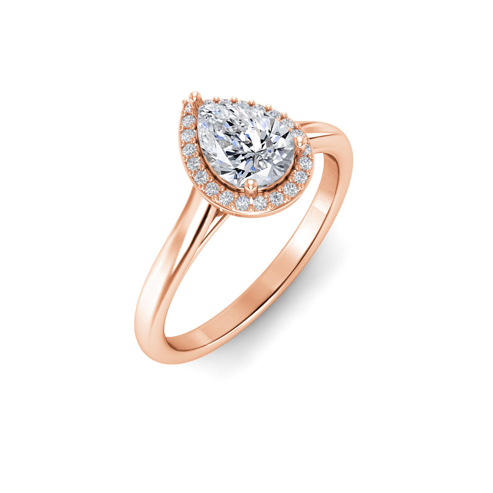 1 Ct Pear Near Colorless Lab Diamond & 0.15 Ctw Lab Diamond Halo Engagement Ring