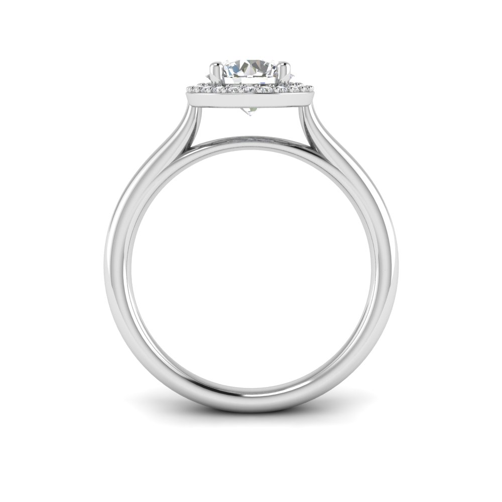 1 Ct Round Near Colorless Lab Diamond & 0.15 Ctw Lab Diamond Halo Engagement Ring