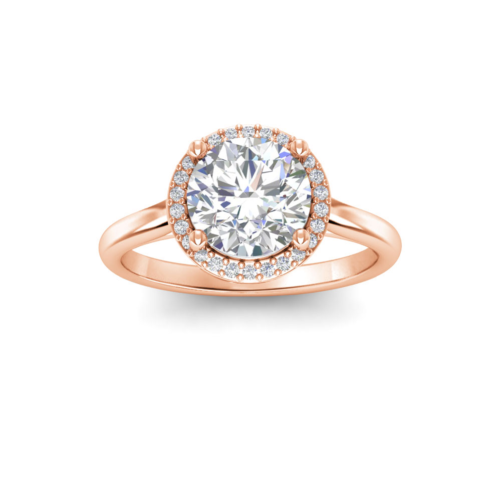 3 Ct Round Near Colorless Lab Diamond & 0.15 Ctw Lab Diamond Halo Engagement Ring