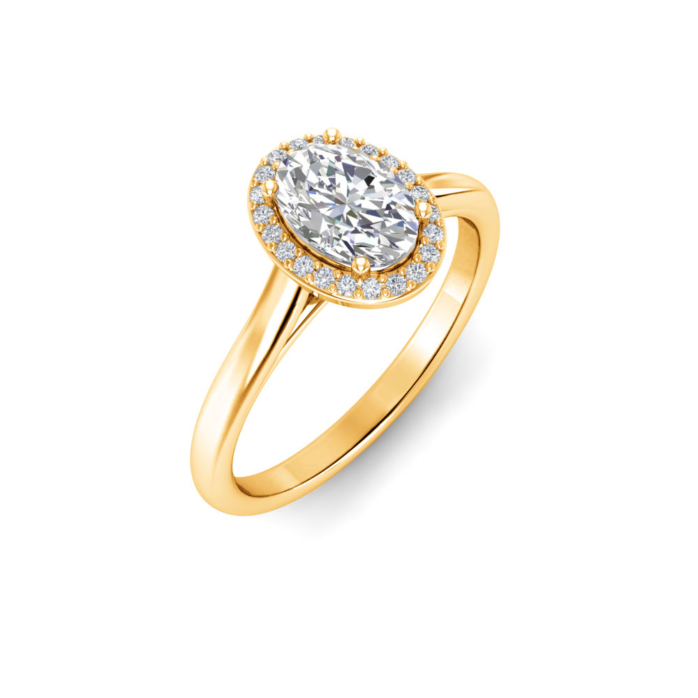 1 Ct Oval Near Colorless Lab Diamond & 0.15 Ctw Lab Diamond Halo Engagement Ring