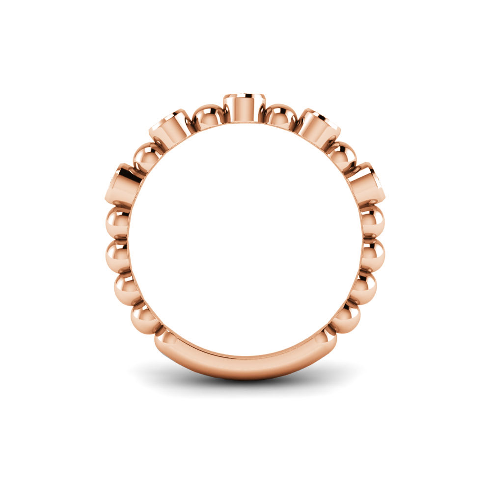 Alternating Five Colorless Moissanite Ring