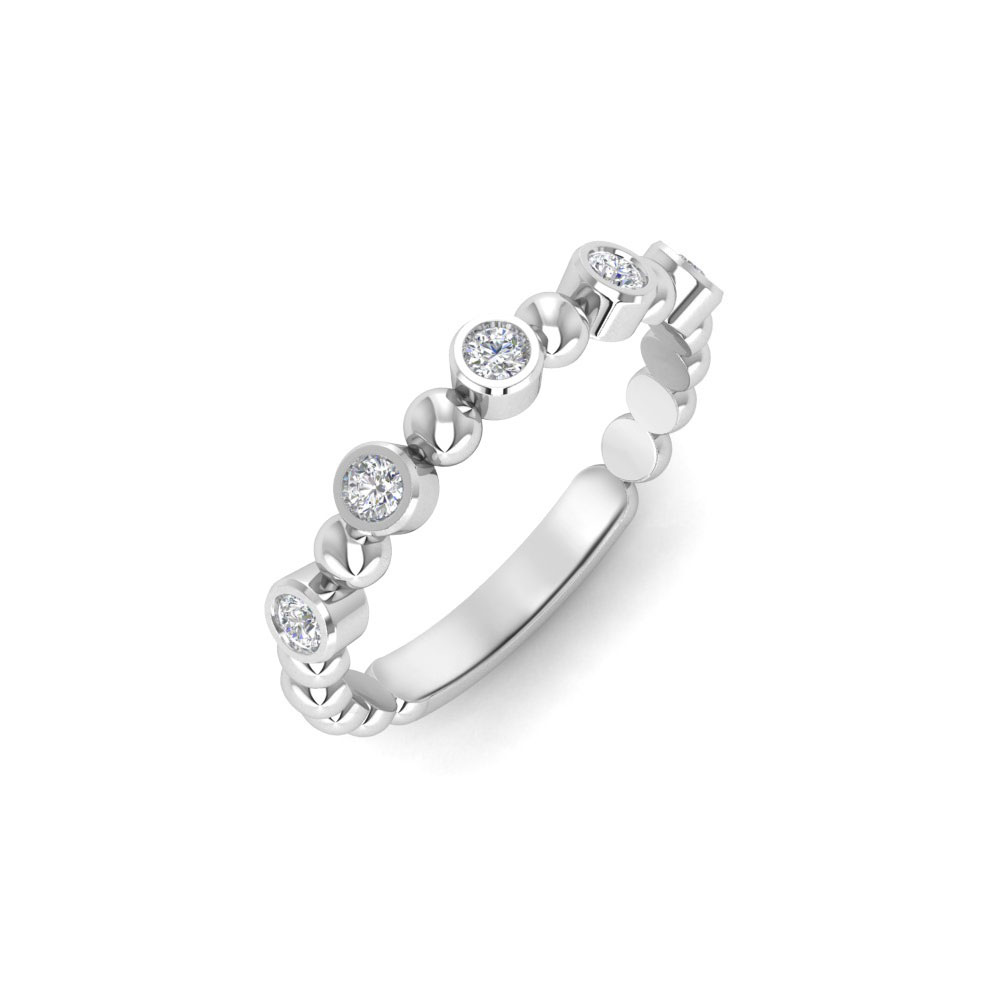 Alternating Five Near Colorless Lab Diamond Ring