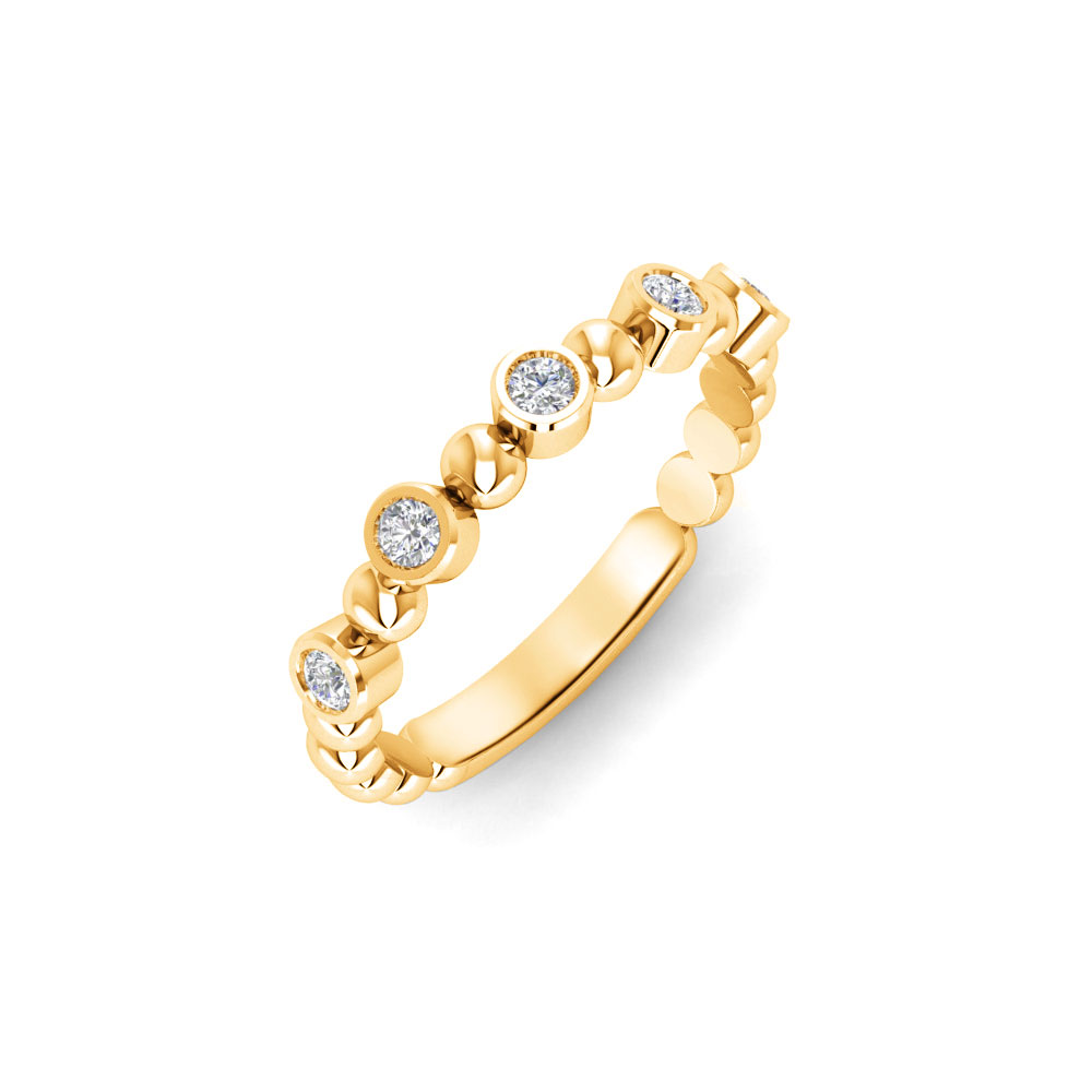 Alternating Five Colorless Moissanite Ring