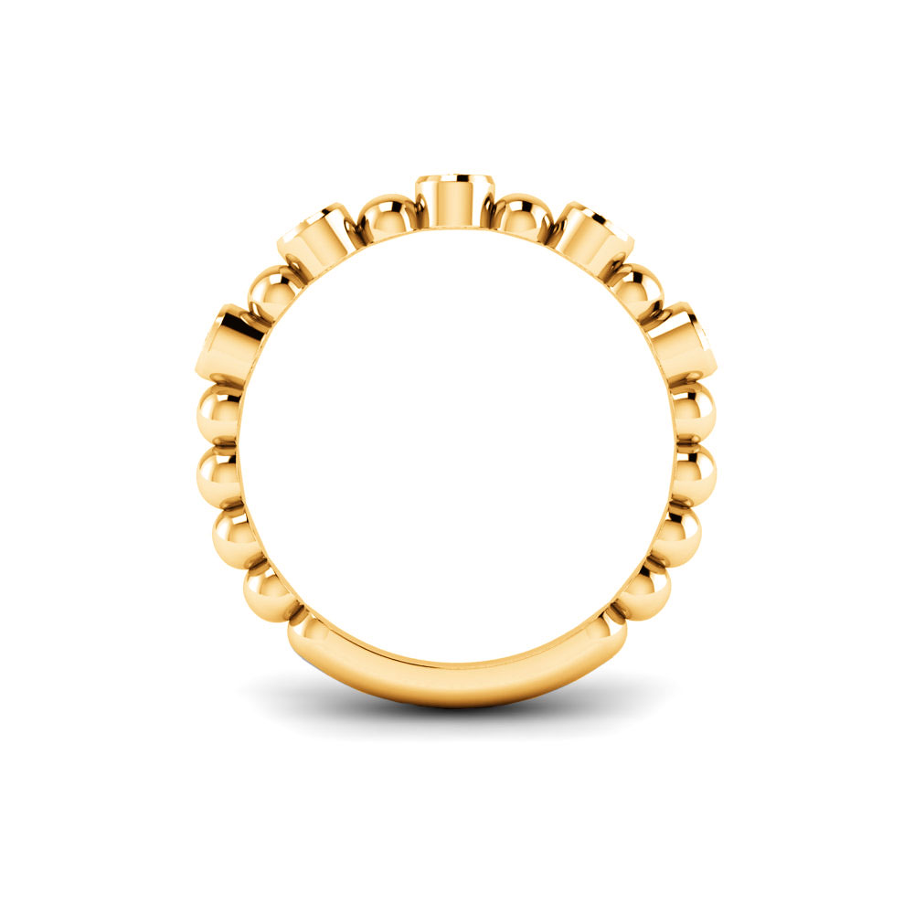 Alternating Five Colorless Moissanite Ring