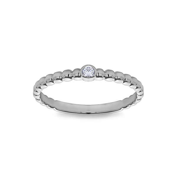 Single Near Colorless Lab Diamond Stackable Ring