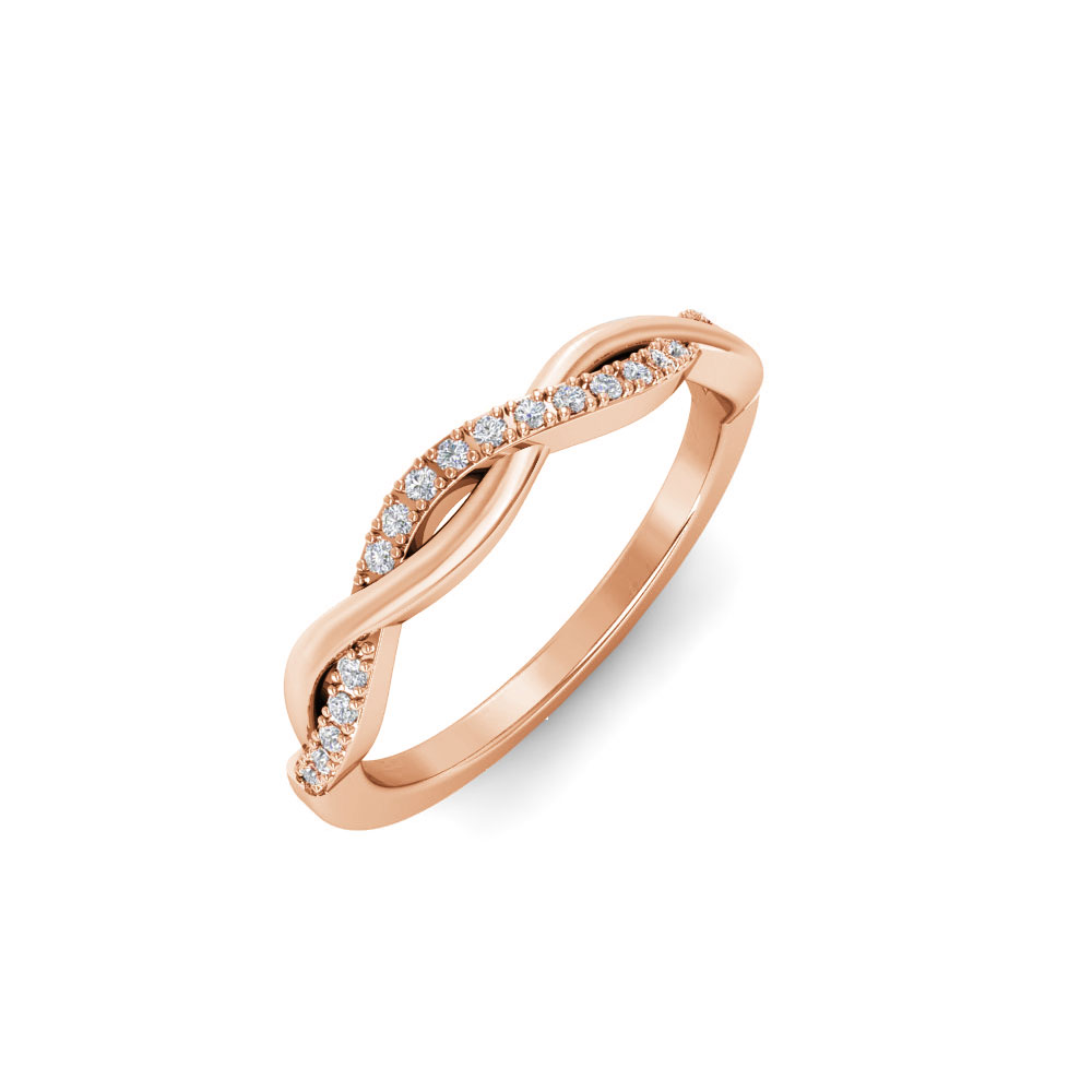 Near Colorless Lab Diamond Twisted Vine Wedding Band