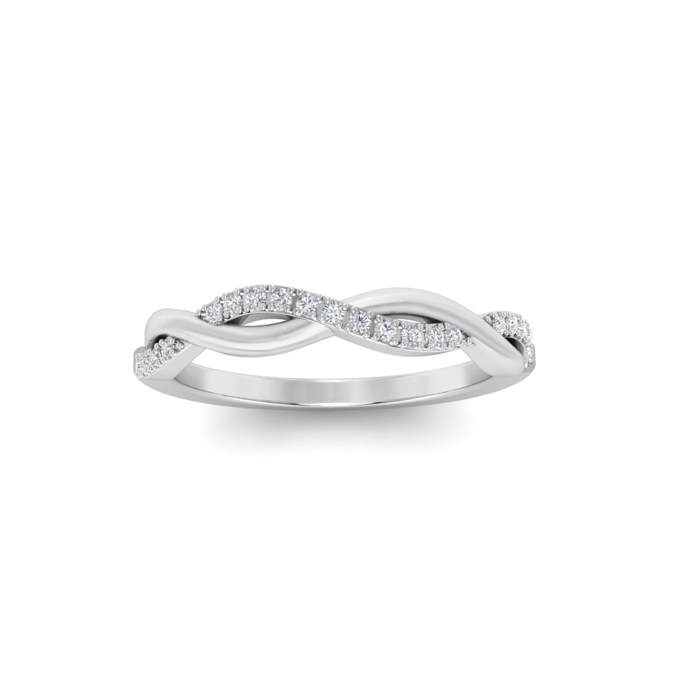 Near Colorless Lab Diamond Twisted Vine Wedding Band