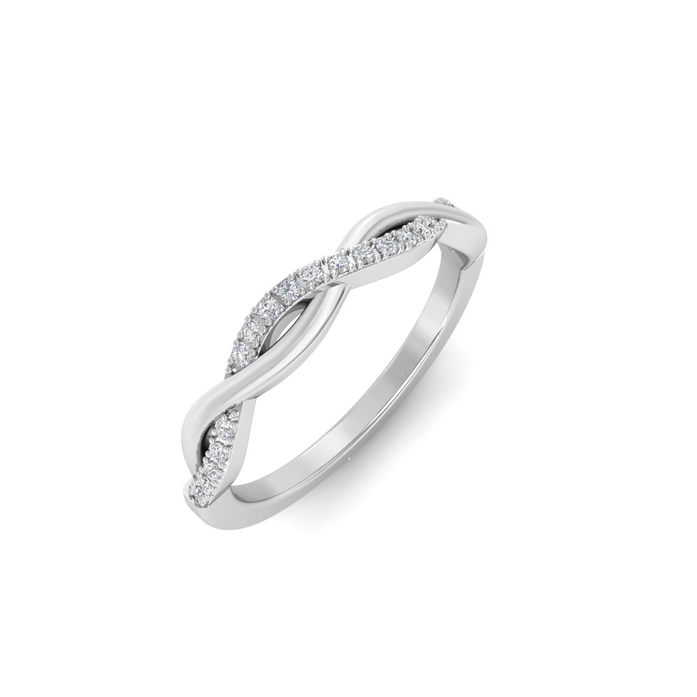 Near Colorless Lab Diamond Twisted Vine Wedding Band