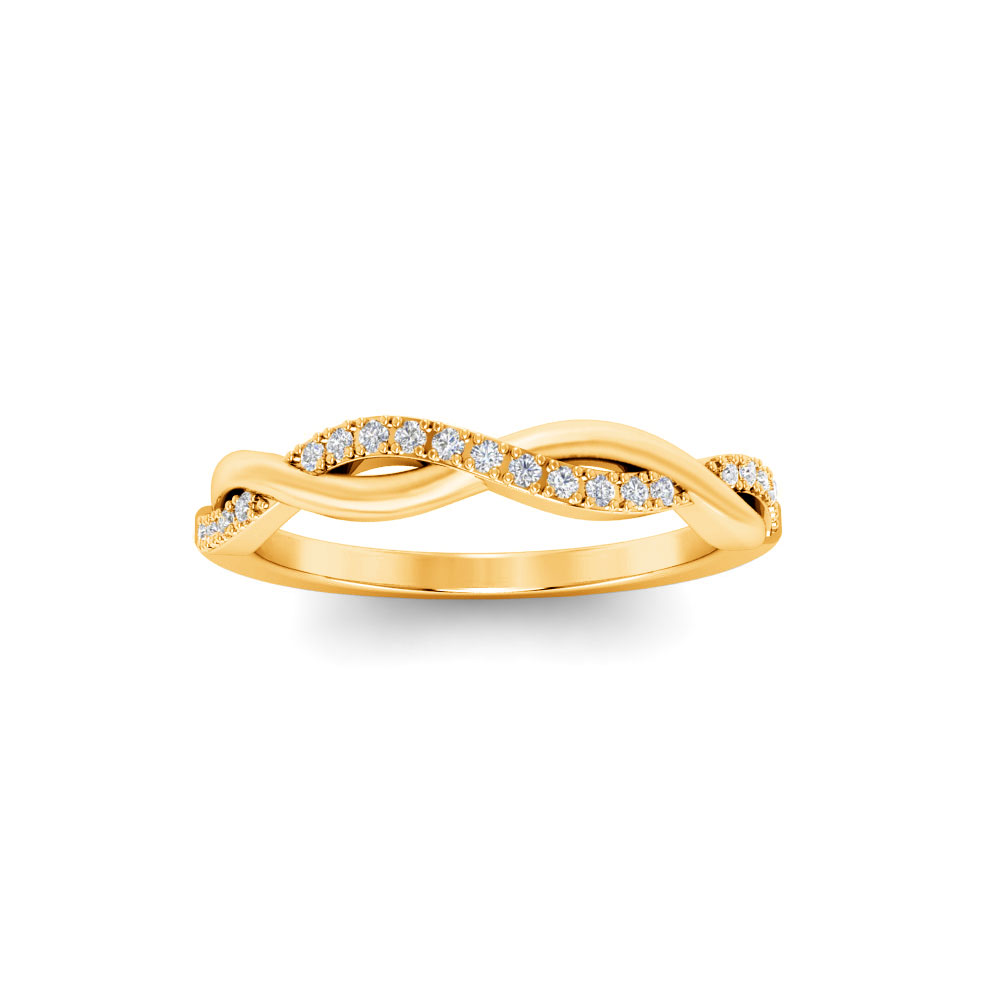 Near Colorless Lab Diamond Twisted Vine Wedding Band