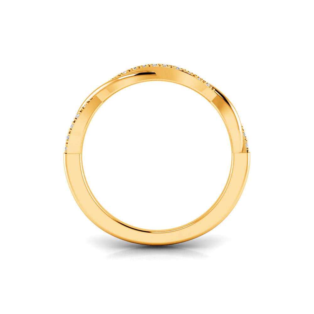 Near Colorless Lab Diamond Twisted Vine Wedding Band