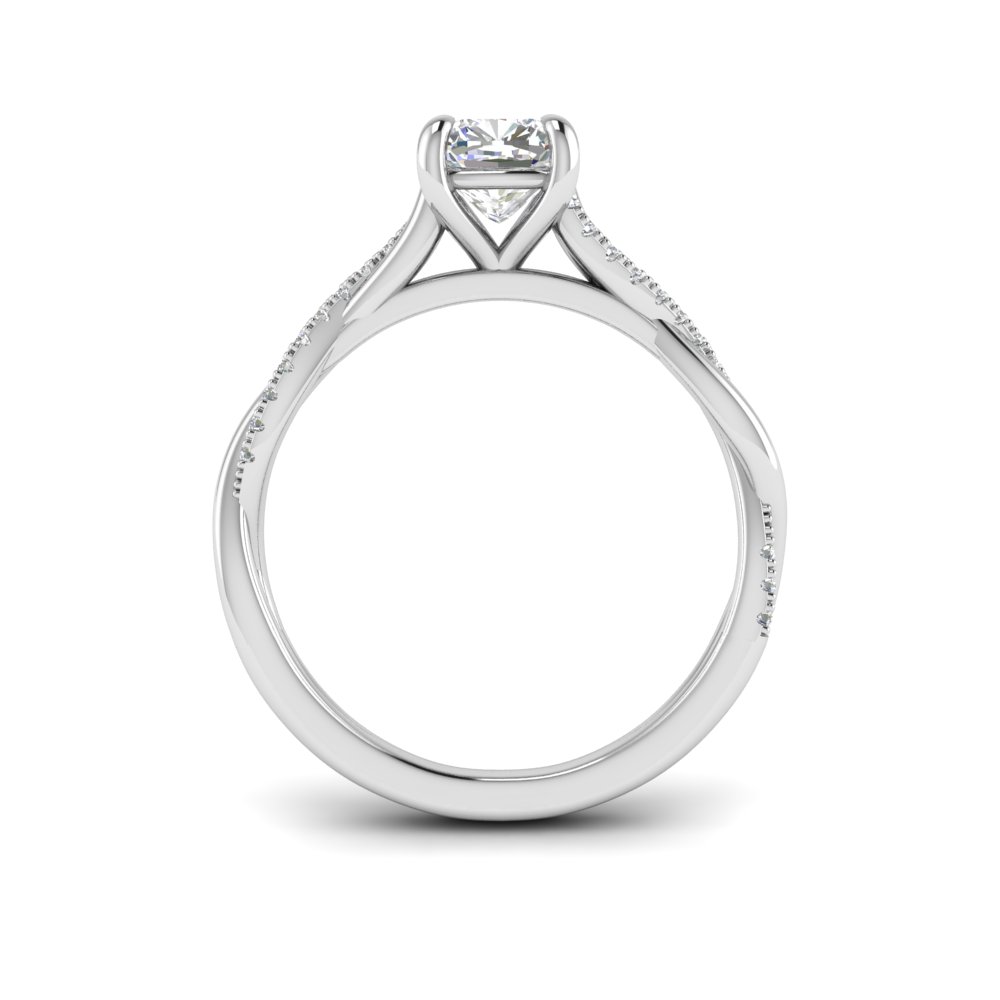 1 Ct Cushion Near Colorless Lab Diamond & .14 Micro Twist Engagement Ring